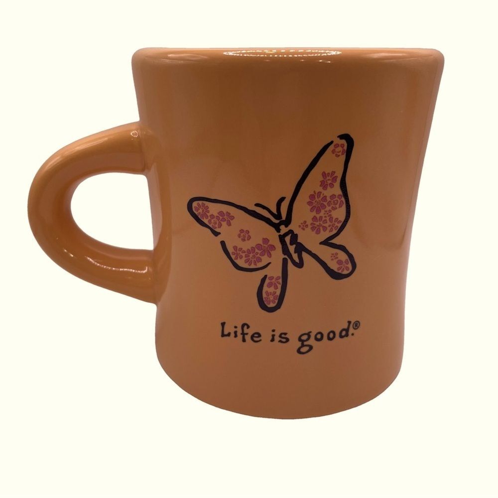 Life is Good Mug Orange w/ a Butterfly  ‘Do what you like. Like what you do.’